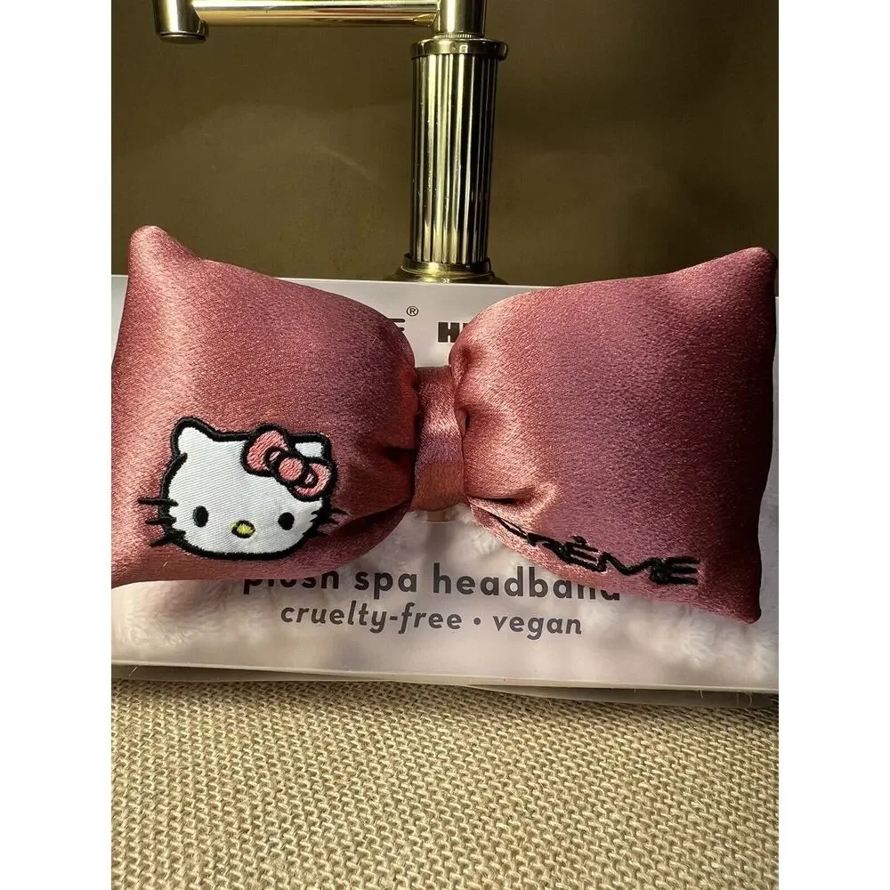 HELLO KITTY Super Soft Headband with ROSE SATIN BOW—NWT